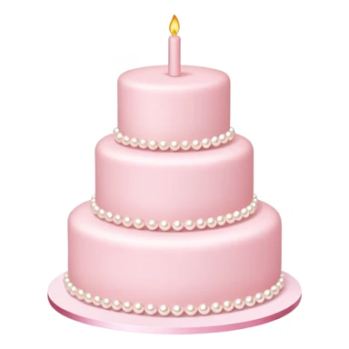 three-tier light pink cake decorated with pearls sticker