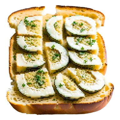 a perfect garlic bread, italian style, open faced sticker