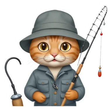 cat fisherman sticker