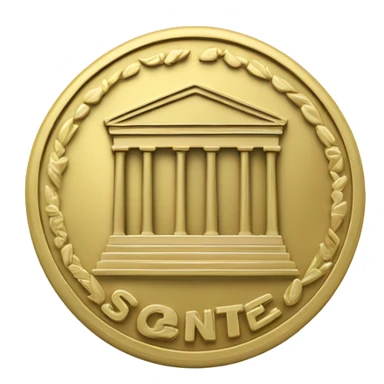 moneda con las letras SC en el centro sticker