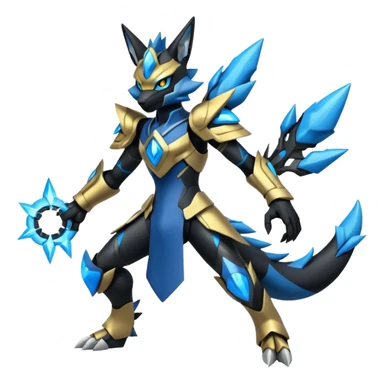 Edgy futuristic Zeraora-Zekrom-Lucario-fusion sticker