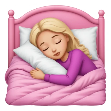 Garota dormindo, cama pink sticker