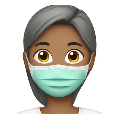 girl with face mask  sticker