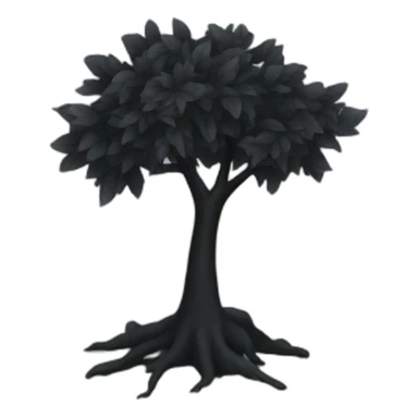 black simple tree with black leaves sticker