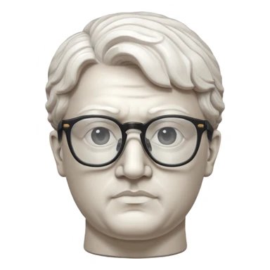 white marble greek statue head with glassess sticker