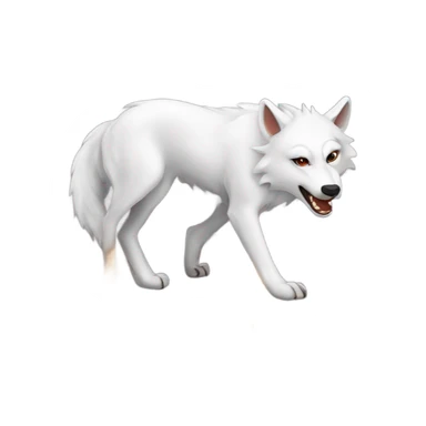 white she-wolf with burning candles sticker
