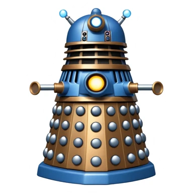 dalek silver, blue and bronze sticker