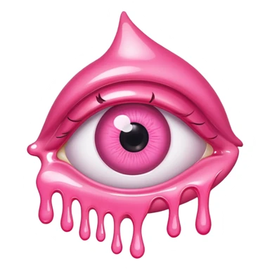 melted pink dripping sauce eye sticker