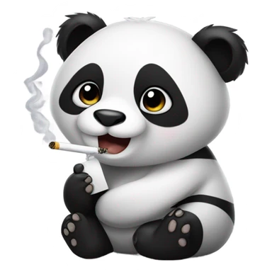 Panda smoking a cigarette sticker