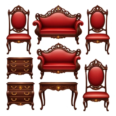 fancy wooden furniture set sticker