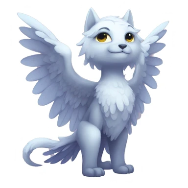 Anthro shy cute winged animal hybrid full body sticker