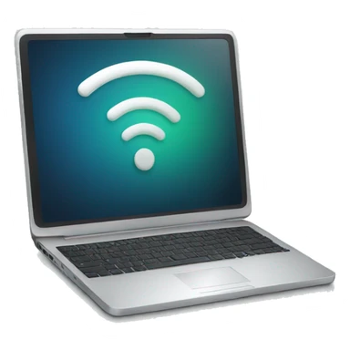 laptop with wifi sticker