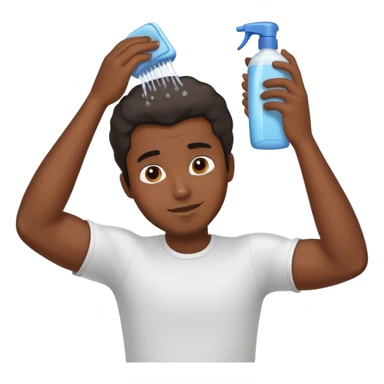 Black guy cleaning his hair with shampoo sticker