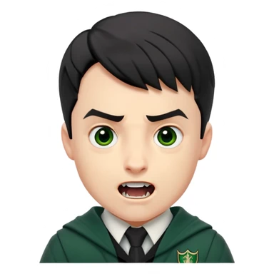 Jamie Yeates is Marcus Flint in harry potter, wear hogwarts slytherin uniform, short black hair, bulky face, often grimacing and showing buck teeth growl menacingly sticker