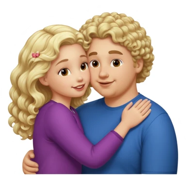 small white blonde girl kissing obese curly hair blonde white man sticker