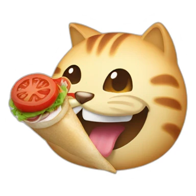 Un chat qui mange un kebab sticker