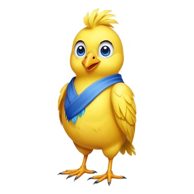 yellow bird wearing pants sticker