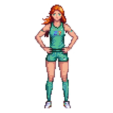 female athlete standing sticker