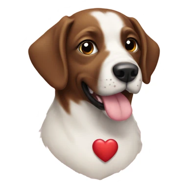 Dog love heart sticker