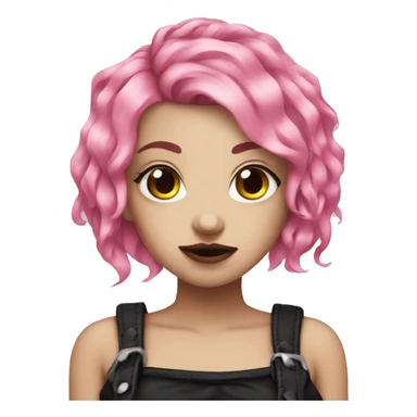 Pink hair goth girl sticker