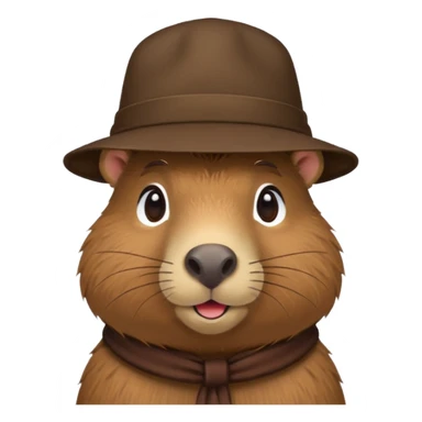 Capibara with a hat sticker