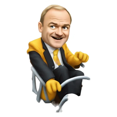 Liberal Democrat leader Sir Ed Davey MP on a rollercoaster sticker