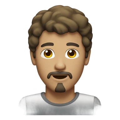 Light skin brunette guy with goatee and mullet sticker