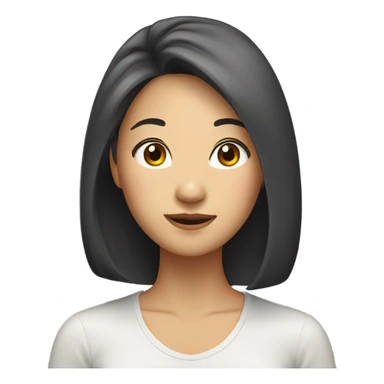 Asian lady with chin hair sticker