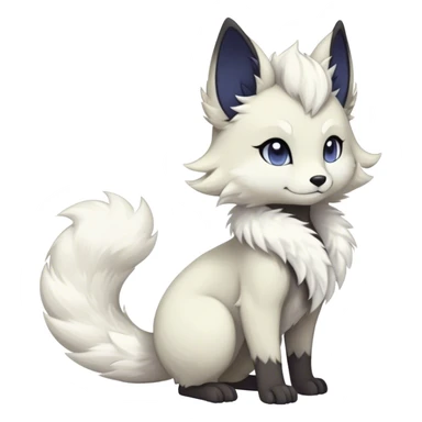 Kawaii dark fantasy ethereal anthro fursona Fakemon with tufted tail  sticker