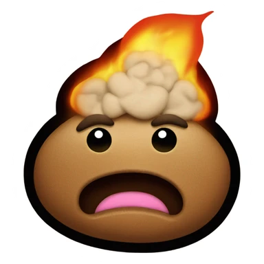 poop emoji on fire sticker