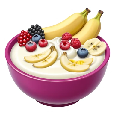 Yoghurt bowl with fruit sticker