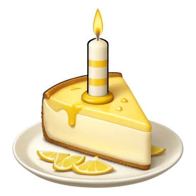 triangle lemon cheesecake on birthday candle sticker