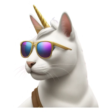Cat wearing sunglasses riding a unicorn  sticker
