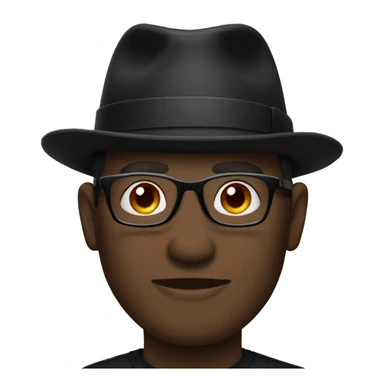 black hat on man with black glasses sticker