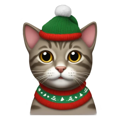 Cat wearing a Christmas sweater sticker
