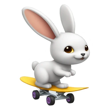 Conejos volando en patineta sticker