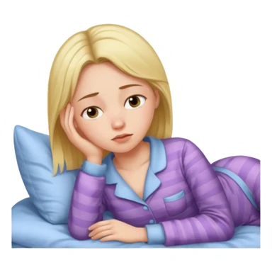 Chica apunto de dormir blanca sticker