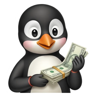 pingu and money sticker