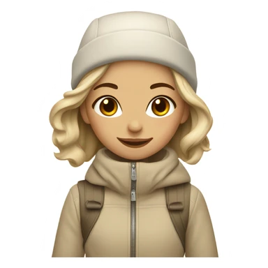 stylish girl on a beige color skis sticker