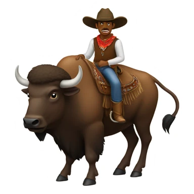 Cowboy riding bison sticker