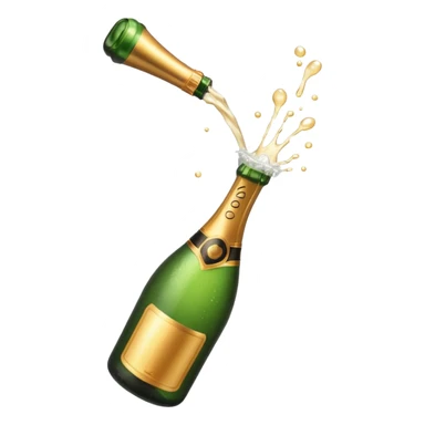 Champaine bottle spurt sticker