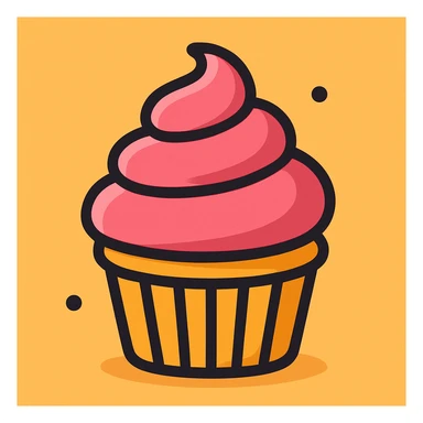 A cupcake with pink icing sticker