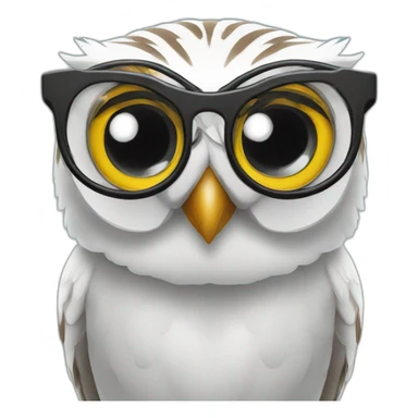 owl in eyeglasses brings money sticker