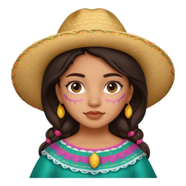 mexican cute girl painted face sticker
