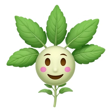 clary sage with a happy face, stylized emoticon sticker