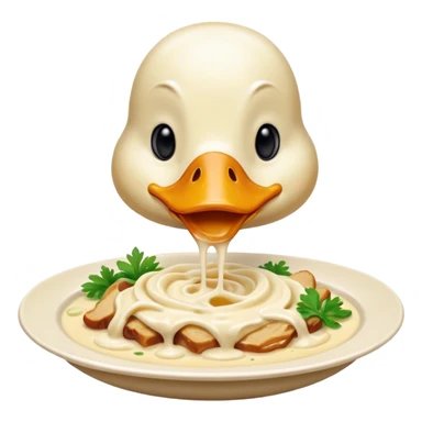 duck eating Alfredo  sticker