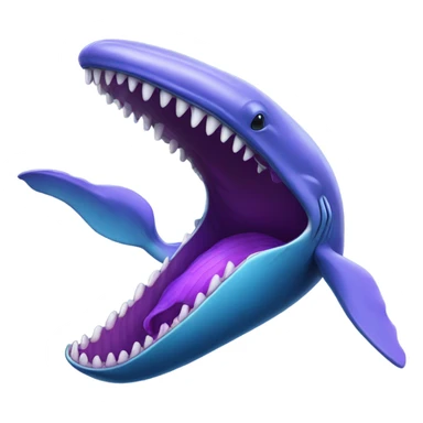 Blue whale purple, open mouth sticker