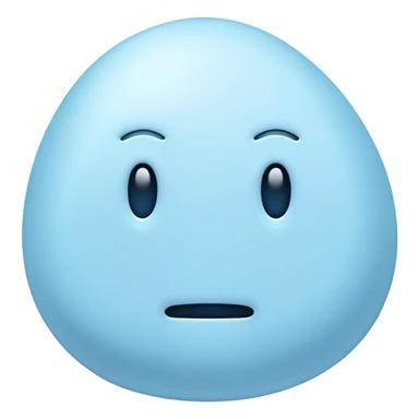 abstract irregular light blue shape, absolutely no facial features, no eyes, no mouth, purely abstract color blob sticker