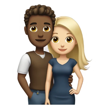 Brunette man and blonde woman in love sticker