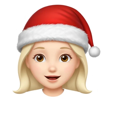 holiday girl mood wearing santa hat sticker